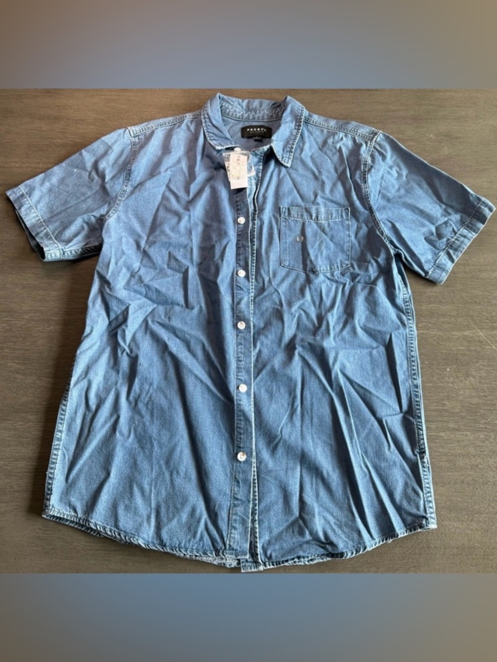 NWT Pacsun Button Down Shirt Denim Blue Large Mens